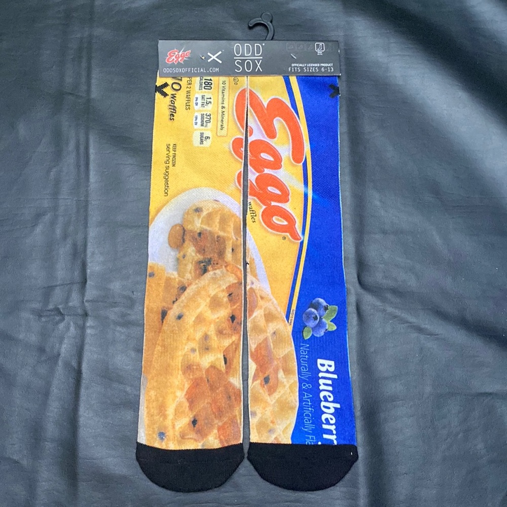 🅽🅴🆆 Odd Sox: Blueberry Eggo waffle socks, fits sizes 6-13